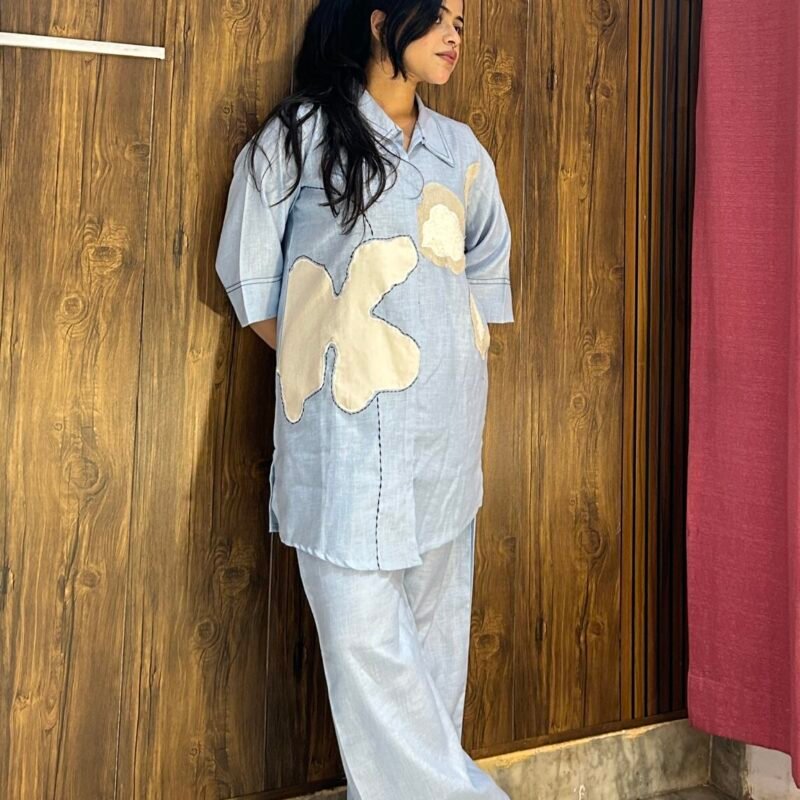 Sky Bloom Cotton Co-ord Set